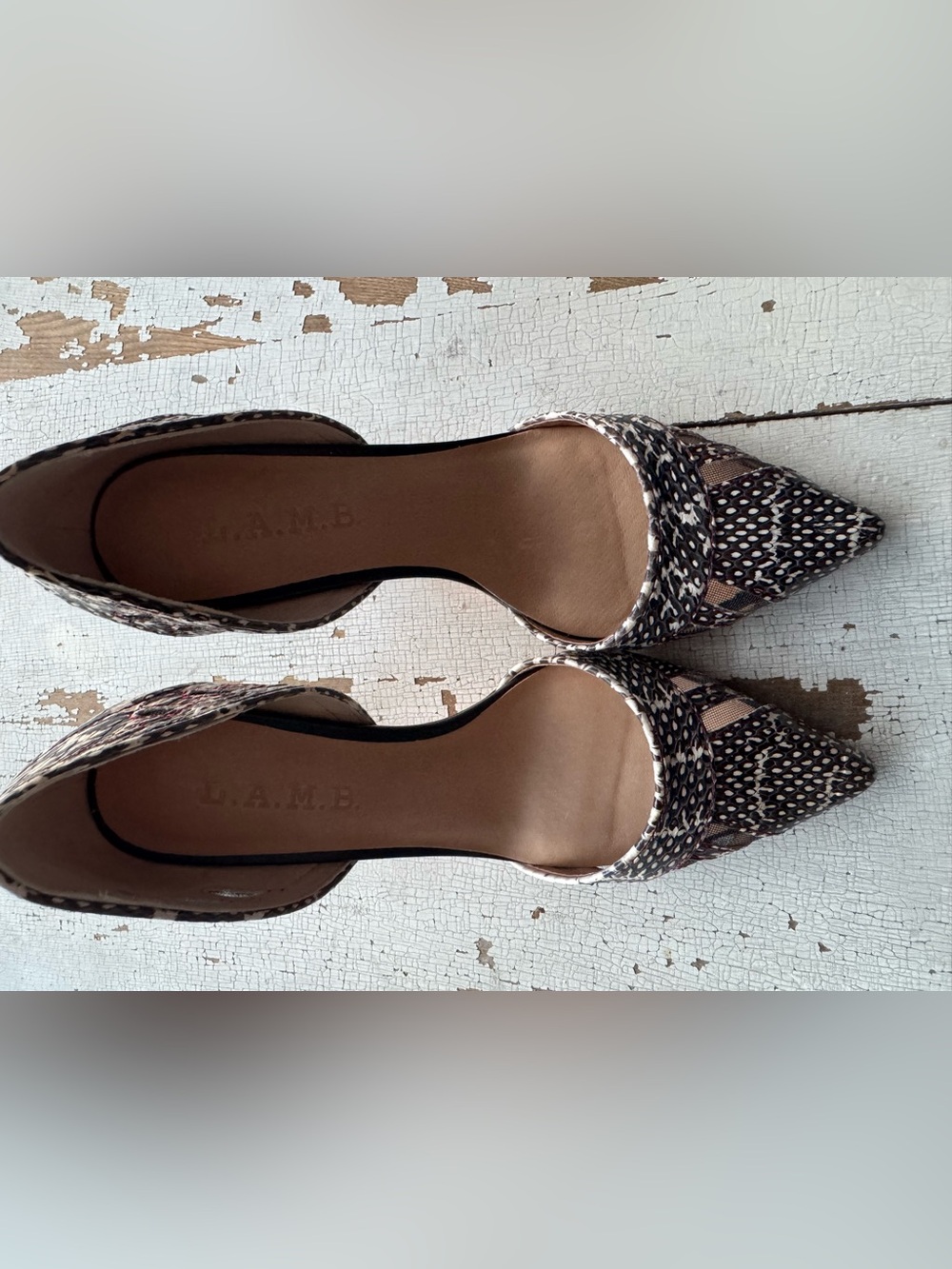 L.A.M.B. Patterned Pointed Toe Heels - Picture 2 of 2